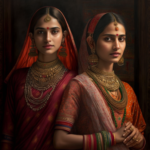 Indian women wearing ethnic wear 