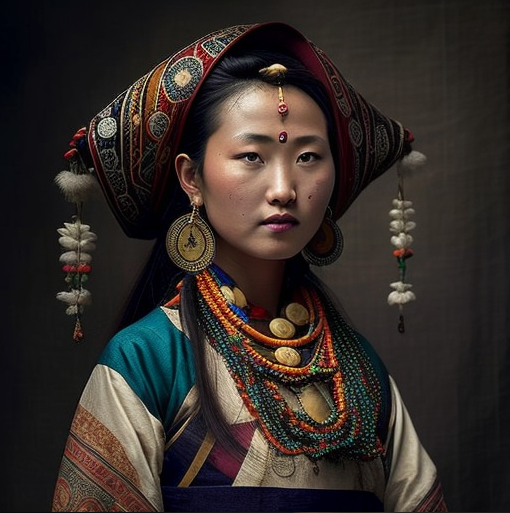 Indian women wearing sikkim traditional dress