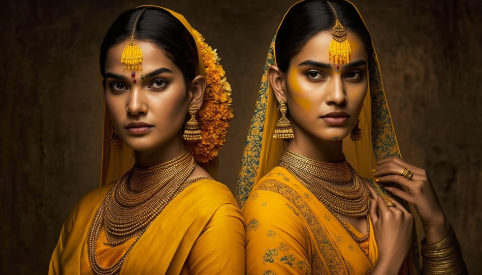 Indian women wearing traditional ethnic wear 