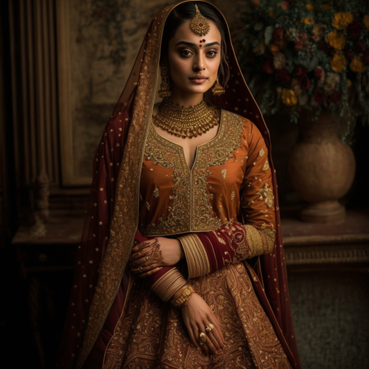 Indian Women wearing traditional Sharara Dress