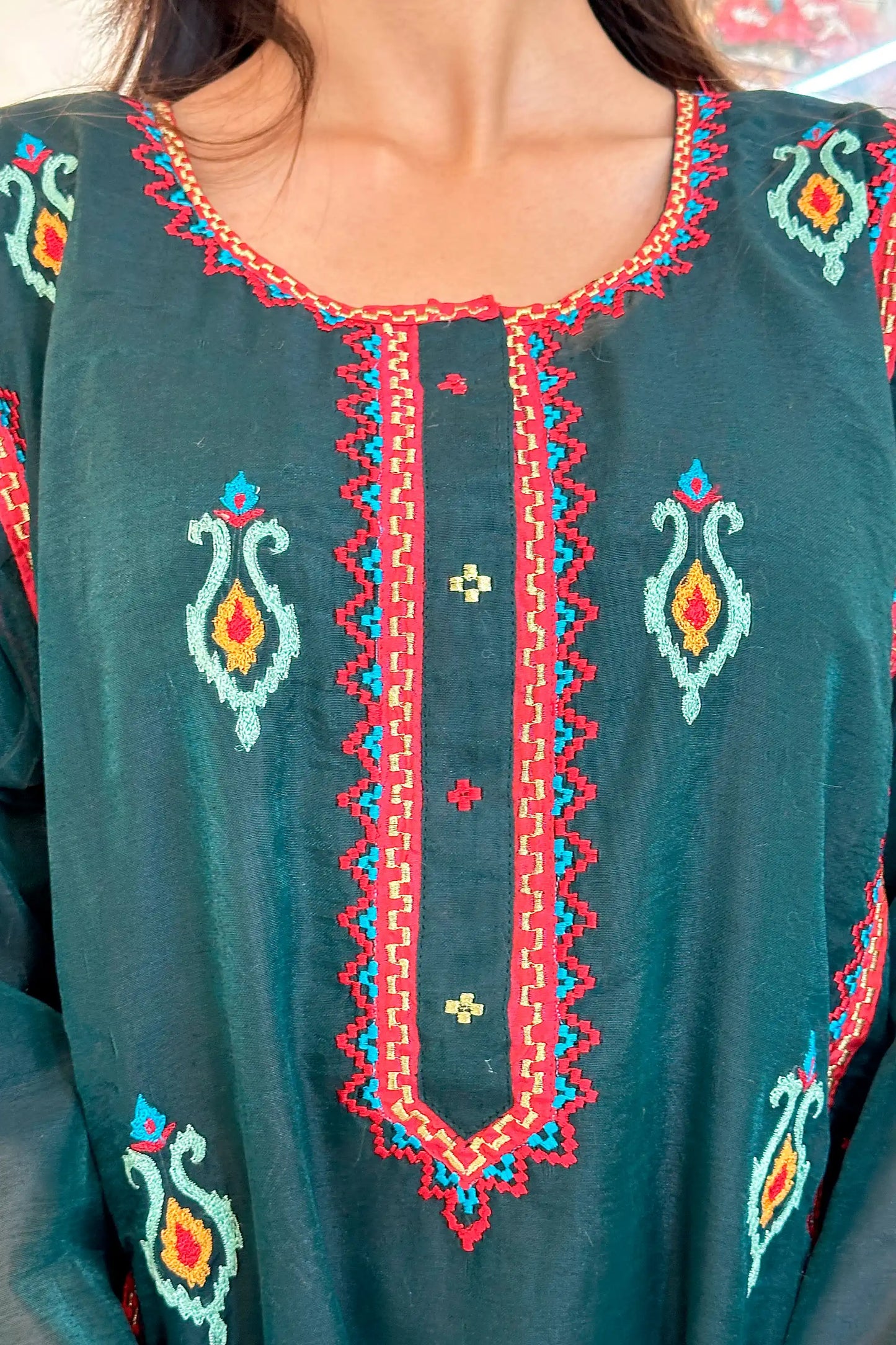 Green Chanderi Festive Wear Suit with Banarasi Silk Dupatta