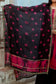Magenta Tie-Dye Maheshwari Zari Embroidered Kurta & Black Dupatta With Black Trousers