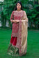 Indian women wearing maroon Gharara with tissue dupatta