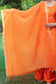 Orange zardozi work banarasi silk angarkha and palazzo with orange dupatta