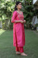 Pink Silk Zardozi & Applique Work Kurta with Chanderi Dupatta and Pink Trousers