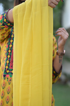 Indian women wearing cotton embroidered kurta