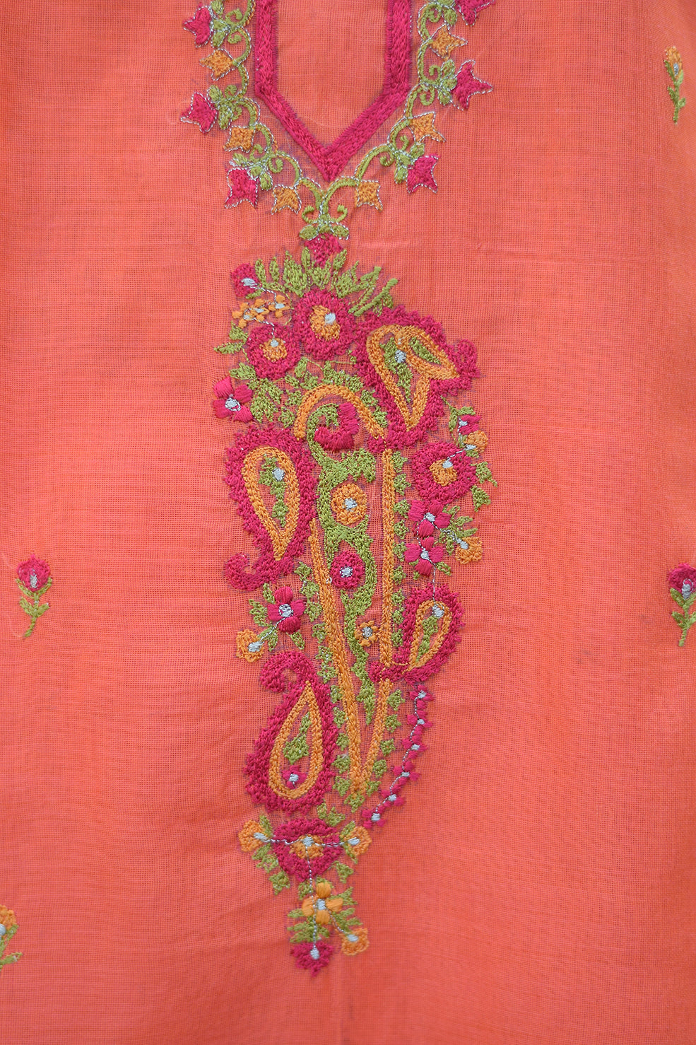 Indian women wearing embroidered straight kurta