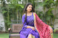 Purple Silk & multicolored Brocade Farshi Gharara set