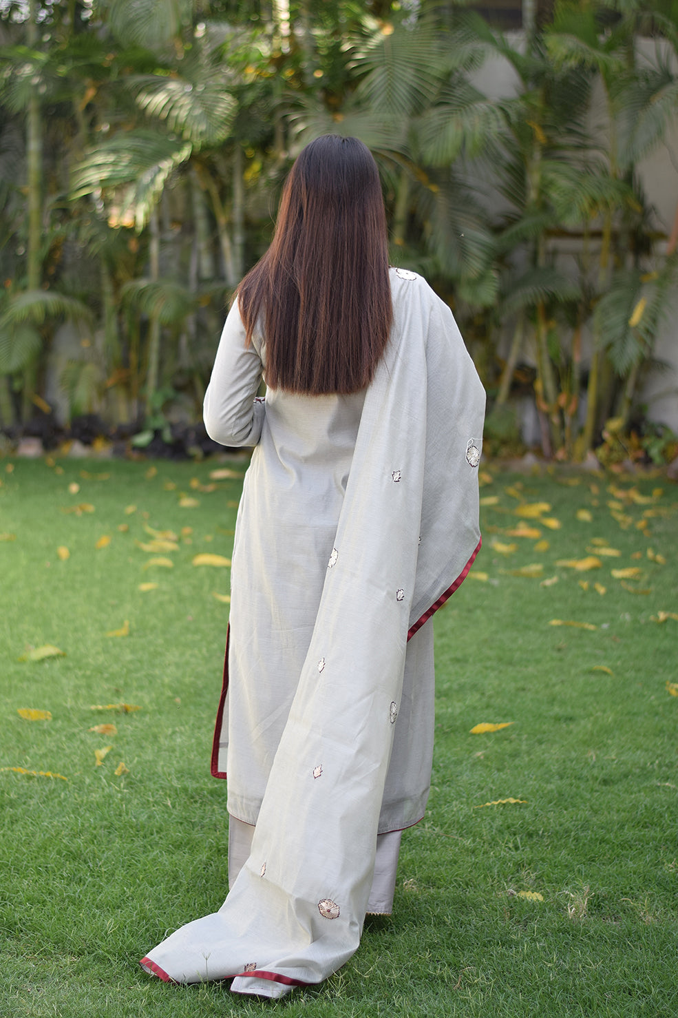 Indian women wearing gotta patti suit