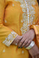 Indian women wearing yellow kurta palazzo dupatta set 