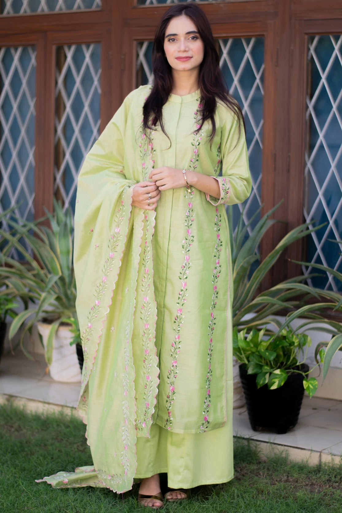 Indian women wearing embroidered kurta for women